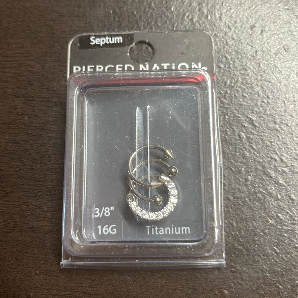 Spencers Septum Pierced Nation 3 Pack Titanium 3/8” 16G